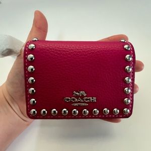 Coach Mini Wallet On A Chain With Rivets